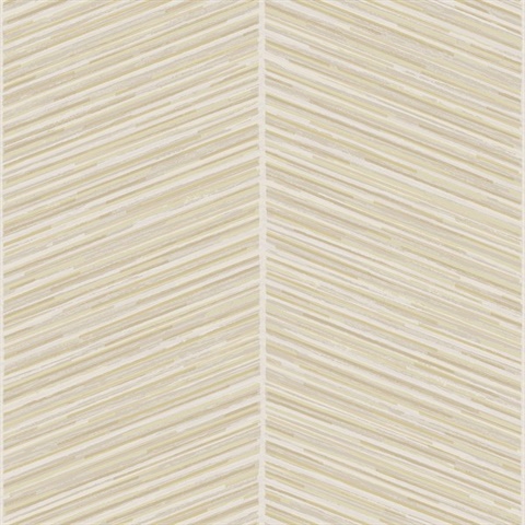 Gold Large Textured Painstroke Chevron Stripe Wallpaper