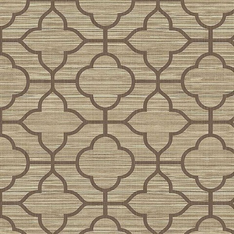 Gold Lattice Quatrefoil Clover Textile String Wallpaper