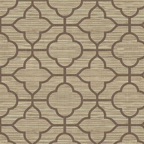 Gold Lattice Quatrefoil Clover Textile String Wallpaper