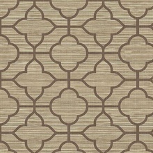 Gold Lattice Quatrefoil Clover Textile String Wallpaper