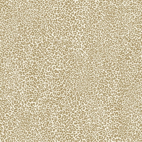 White & Cream Commercial Leopard Animal Print Wallcovering