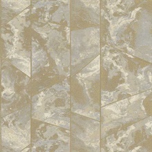 Gold Mineral Geometric Striped Textured Wallpaper