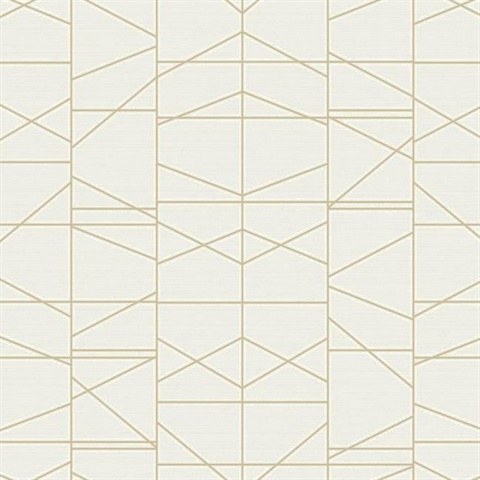 Gold Modern Perspective Geometric Wallpaper