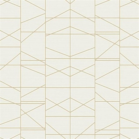 Gold Modern Perspective Geometric Wallpaper