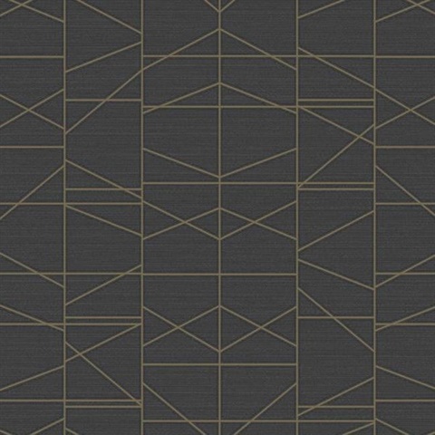 Gold Modern Perspective Geometric Wallpaper