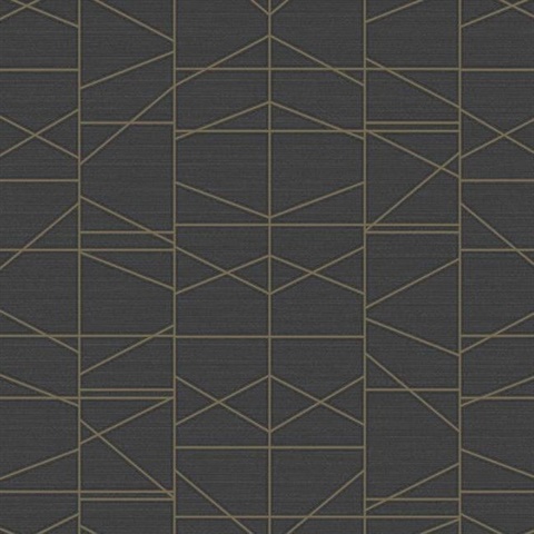 Gold Modern Perspective Geometric Wallpaper