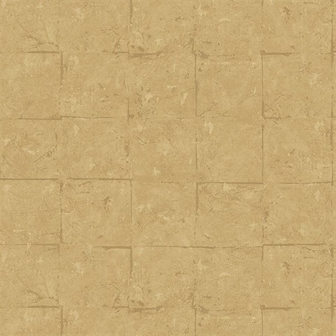 Gold Robert Pearlescent Faux Stone Tile Wallpaper