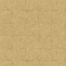 Gold Robert Pearlescent Faux Stone Tile Wallpaper