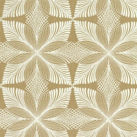 Gold Roulettes Art Deco Wallpaper