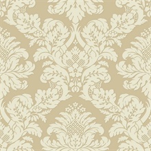 Gold Shimmering Glitter Damask Wallpaper