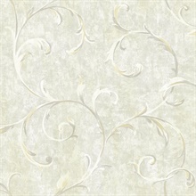 Gold & Silver Commercial Impressionist Scroll Wallpaper