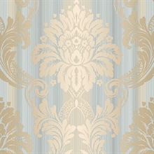 Gold & Silver Vertical String Damask Wallpaper
