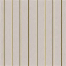 Gold & Taupe Thin Glitter & Metallic Stripes Wallpaper