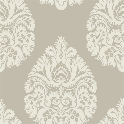 Gold Teardrop Classic Damask Wallpaper