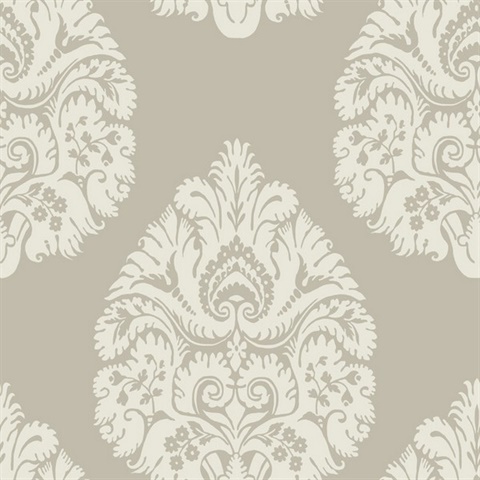 Gold Teardrop Classic Damask Wallpaper