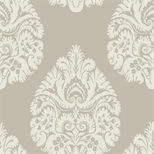 Gold Teardrop Classic Damask Wallpaper
