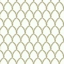 Gold & White Laurel Floral Lattice Rifle Paper Wallpaper