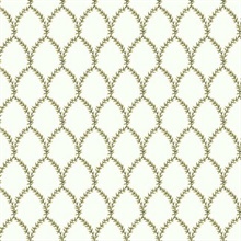 Gold &amp; White Laurel Floral Lattice Rifle Paper Wallpaper