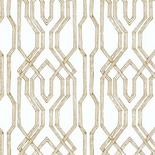 Gold & White Oriental Lattice Wallpaper