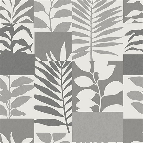 Goneril Grey Botanical Geometric Wallpaper