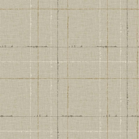Gorton Plaid Beige Wallpaper
