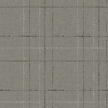 Gorton Plaid Dark Grey Wallpaper