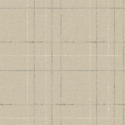 Gorton Plaid Taupe Wallpaper