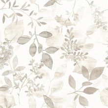 Gossamer Taupe Botanical Wallpaper