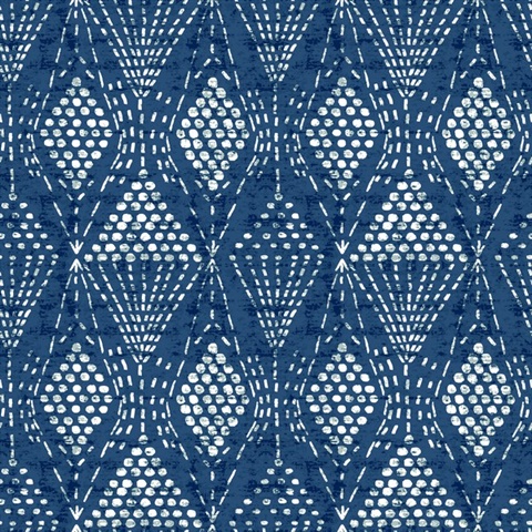 Grady Blue Dotted Textured Southwest Tribal Wallpaper