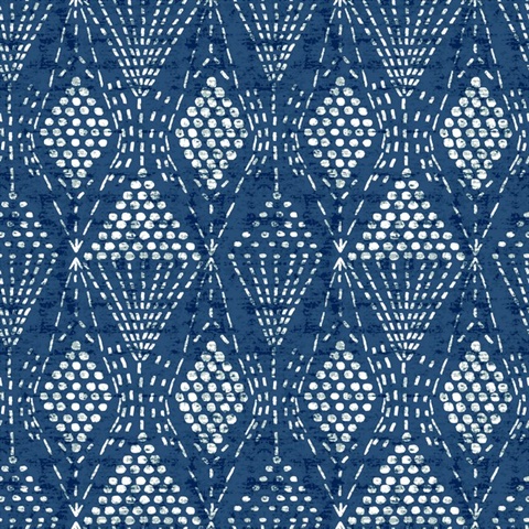 Grady Blue Dotted Textured Southwest Tribal Wallpaper