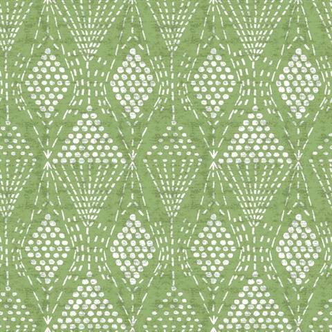 Grady Green Dotted Textured Southwest Tribal Wallpaper