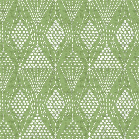 Grady Green Dotted Textured Southwest Tribal Wallpaper