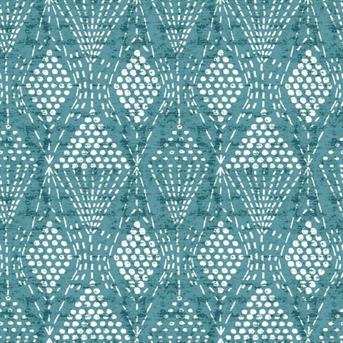 Grady Teal Dotted Textured Southwest Tribal Wallpaper