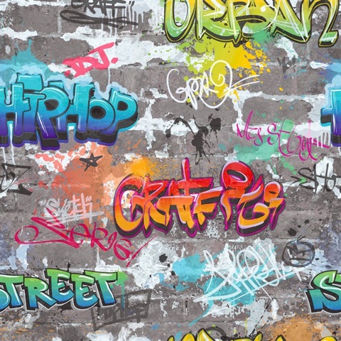 Graffiti Wall Multicolor Street Styles Wallpaper
