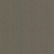 Graham Black Chevron Stripe On Linen Wallpaper