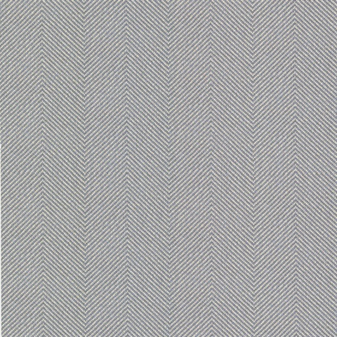 Graham Blue Chevron Stripe On Linen Wallpaper