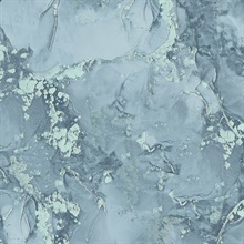 Grandin Dark Blue Marbled Wallpaper