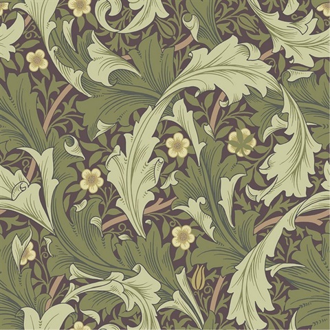 Granville William Morris Acanthus Floral Wallpaper