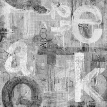 Graphic Letters Abstract Ash Peel and Stick Wallpaper