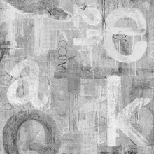Graphic Letters Abstract Pewter Peel and Stick Wallpaper