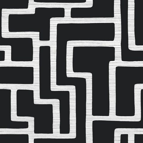 Black & White Graphic Polyomino Wallpaper