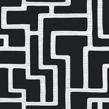 Black &amp; White Graphic Polyomino Wallpaper