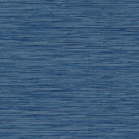 Grasscloth Marine Blue Peel and Stick Wallpaper