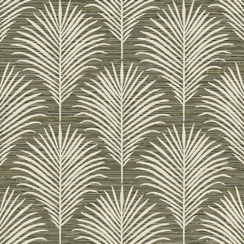 Grassland Palm Botanical Charcoal & Sand Peel and Stick Wallpaper