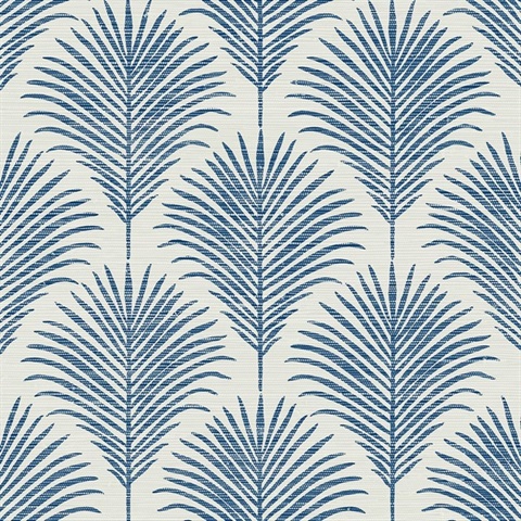 Grassland Palm Botanical Coastal Blue Peel and Stick Wallpaper