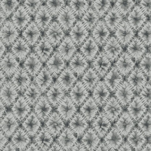 Gray Commercial Shibori Geometric Wallpaper