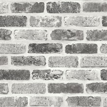 Brick Grey Washed Brick Soft Grey & Charcoal Peel and Stick Wallpaper