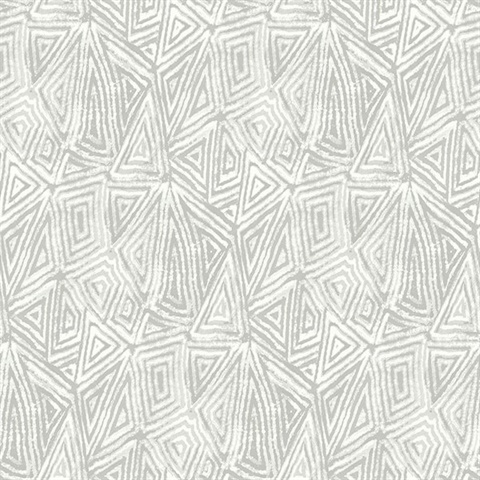 Gray & White Commercial Scattered Geometric Wallpaper