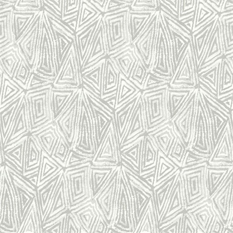 Gray & White Commercial Scattered Geometric Wallpaper