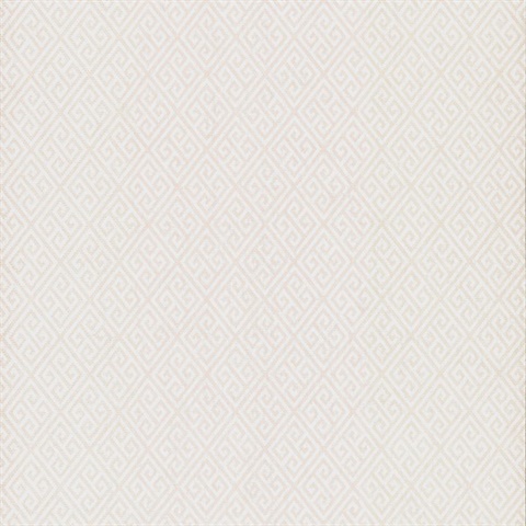 White &amp; Beige Grecian Geometric Greek Key Wallpaper